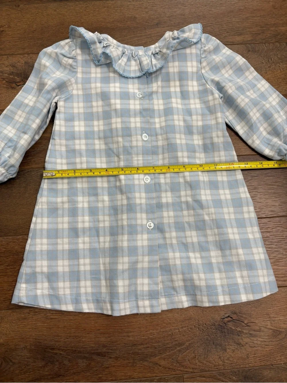 Delaney Blue Plaid Ruffle Collar Dress 24M Girls